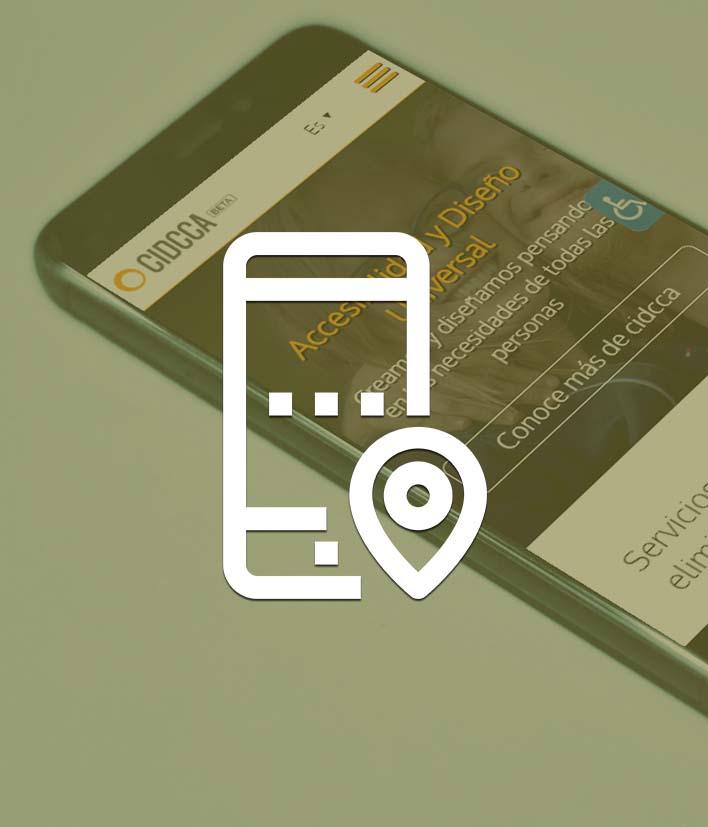 Celular visualizando página web de cidcca